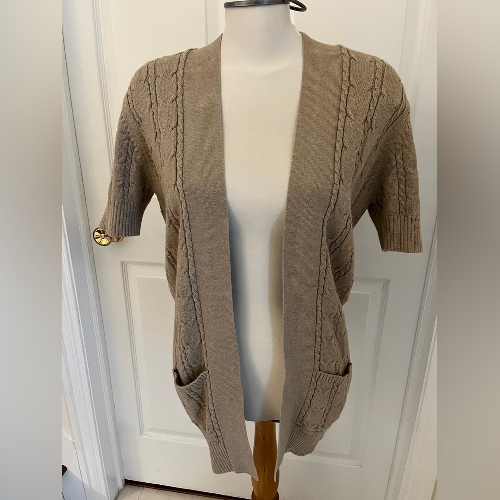 Denver Hayes - Cream Short Sleeve Cardigan - XL
